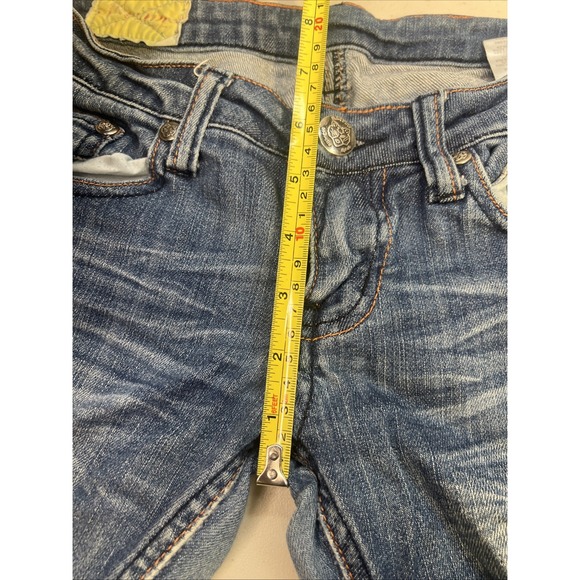 Machine Jeans Acid Wash Torn Ripped Distressed Skinny Jeans Low Rise‎ 5 28x26 - Picture 10 of 11